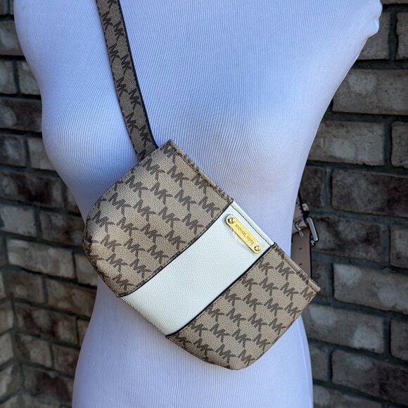 NWT MICHAEL MICHAEL KORS MONOGRAM BELT CROSSBODY BAG LG/XL NEW - Picture 2 of 14